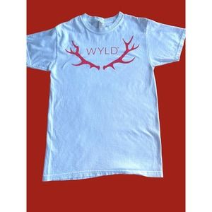 Wyld Shirt Womens Small White Antler Short Sleeve